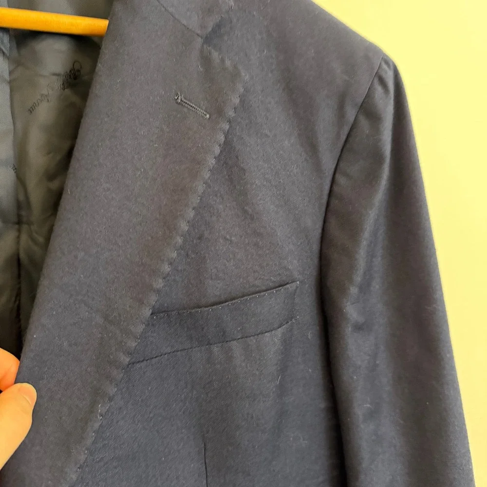 Saks Fifth Avenue Ermenegildo Zegna Heritage Navy Blazer Sport Coat Italy 44‎